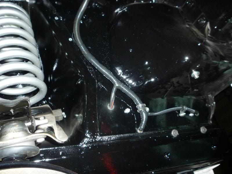 1966 Convertible Engine Bay: hidden wiring, big radiator, shaved holes